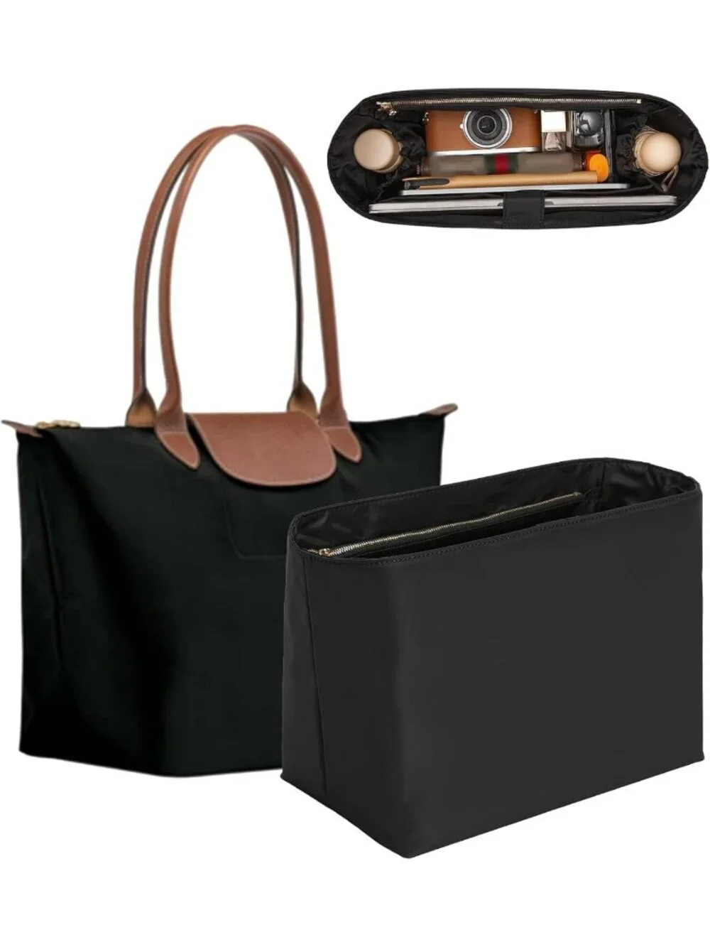 Stylish Black Laptop Sleeve Bag Organizer for Large Devices & Accessories